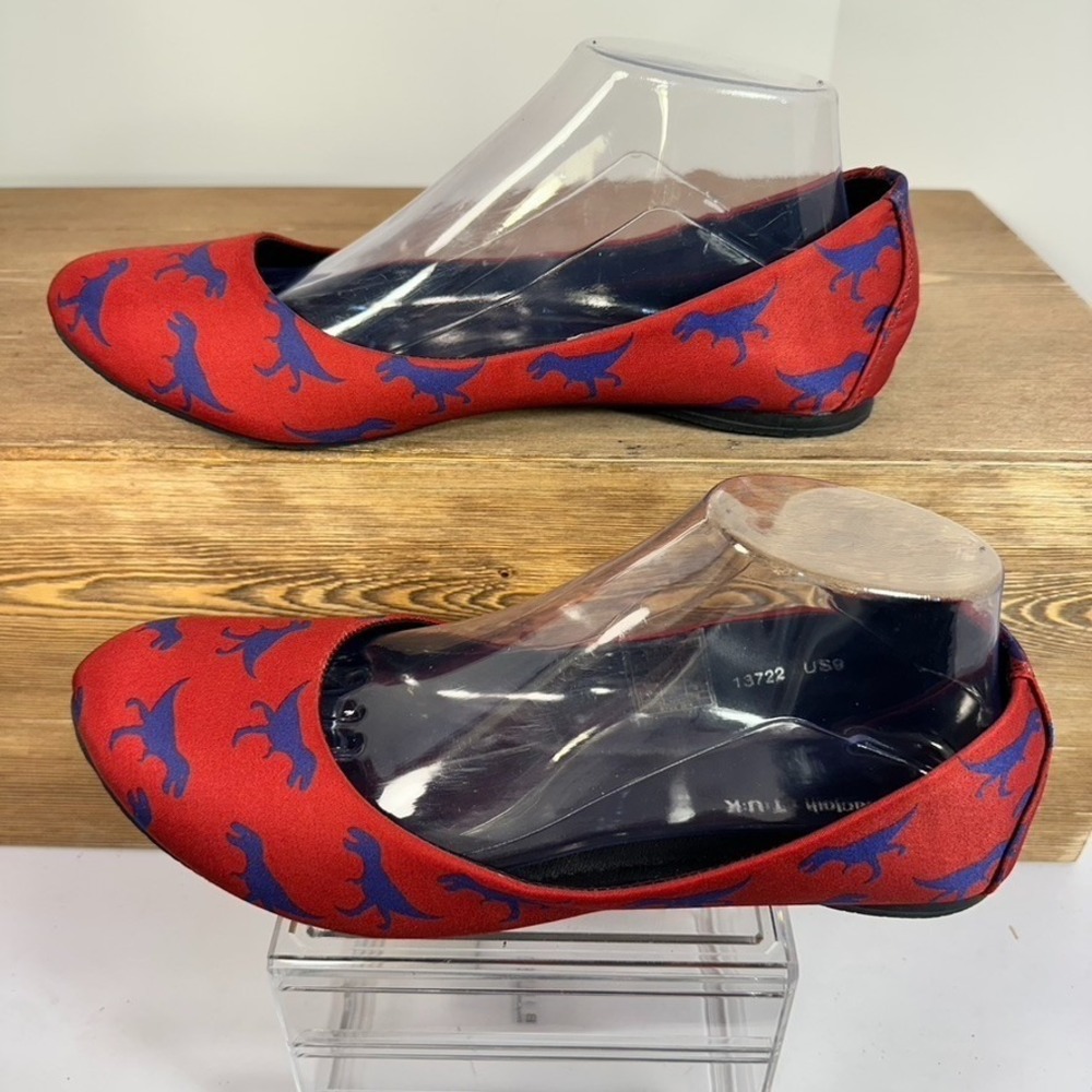 ModCloth TUK Dinosaur Print Flats Womens 9 Indie Kawaii Nerdcore Tyrannosaurus